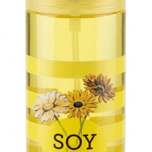 Frasco amarillo de splash Soy Feliz Eau de Cologne con margaritas, 200 ml.