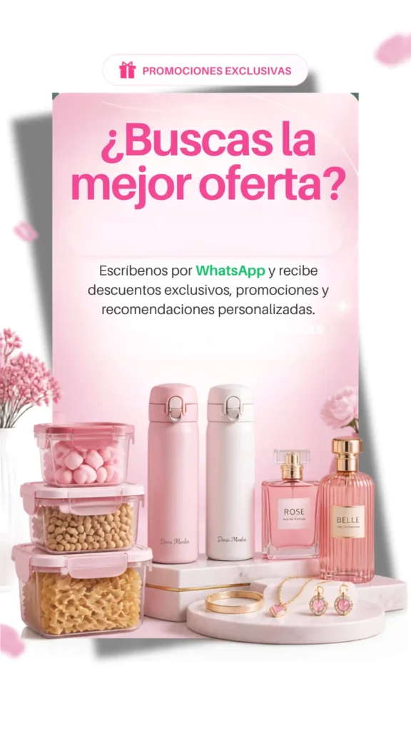 Promoción Doris Marles - descuentos exclusivos por WhatsApp, recipientes herméticos y productos de belleza