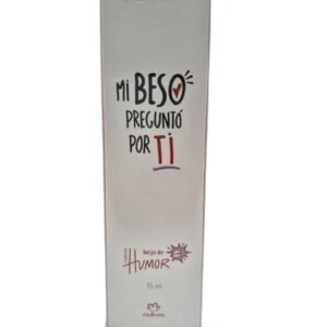 Caja blanca de Natura Humor Beijo de Humor con frase "Mi beso preguntó por ti", 75 ml