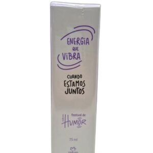 Caja de perfume Natura Festival de Humor 75 ml con diseño morado y blanco